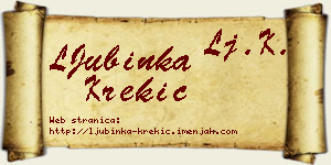 LJubinka Krekić vizit kartica